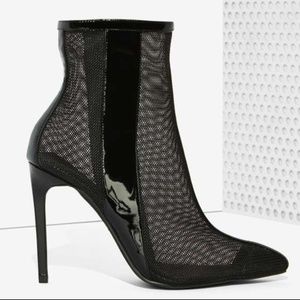 Jeffrey Campbell Adette Mesh Patent Leather Bootie